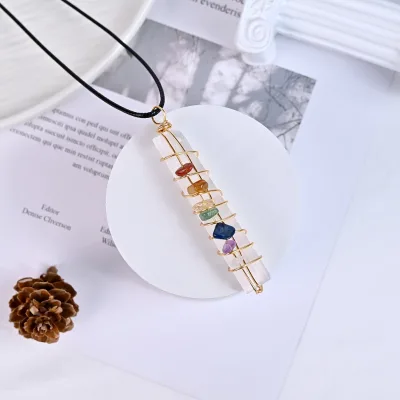 New Design Factory Price Healing Gemstone Natural Chakras Quartz Selenite Stick Crystal Pendant for Gift