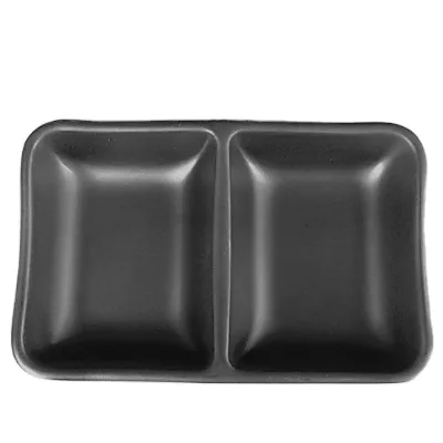 Dual Soy Sauce Dish Melamine Dual Dipping Bowls Wasabi Sushi Dipping Plates Two Compartments Plates BPA Free