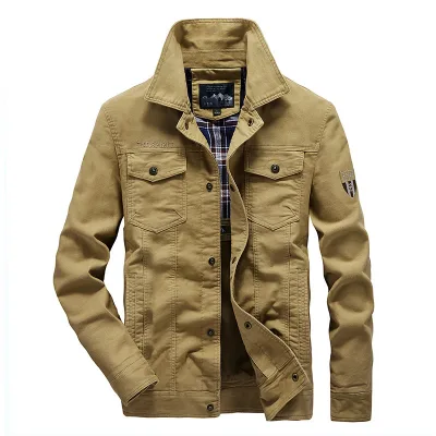 OEM Manufacturers Supply Comfortable Breathable Reversible Customizable Coated Safari Jacket for Men Large Stand Collar Cotton