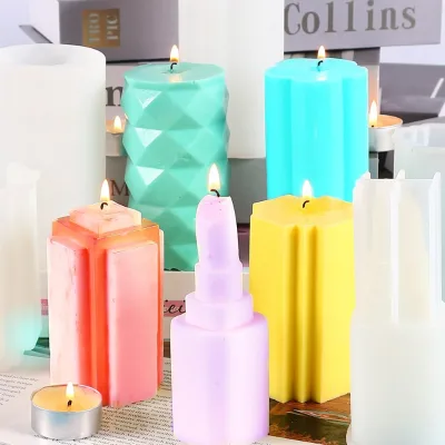 A Variety of Geometric Modeling Aromatic Candles Silicone Mold Table Top Decoration Aromatherapy Stone Soap Silicone Mold