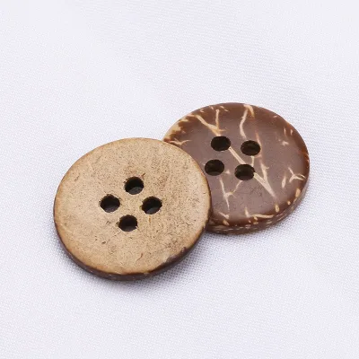 Round Coconut Shell 2 & 4-Hole Buttons - Eco-Friendly Decorative Fasteners for WomenBlouses