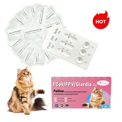 Veterinary test Kit Giardia Inspection FPV FCOV GIA FCV Feline Rapid Antigen Test Cassette (FCV Ag) Kit for cat