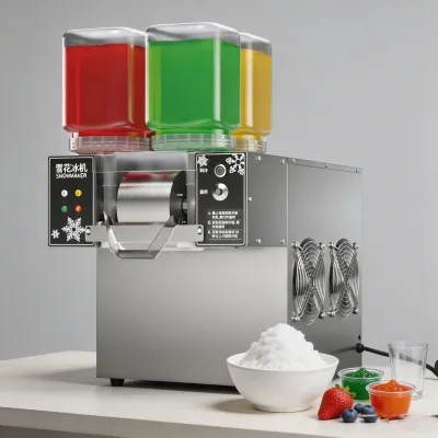 Hot Selling Commercial Model XBJ124FD Electric Large Capacity Air-cooled Automatic Four Tanks Snow Ice Machine Stainless Steel
