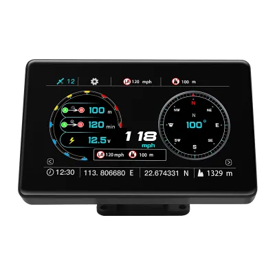 Car Horizontal Slope Meter GPS Inclinometer Speedometer Compass Pitch Angle Touch Display Screen HUD Head up Display