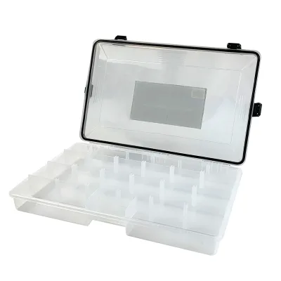 Durable Heavy Duty Transparent Waterproof Fishing Tackle Box With Removable Components Containers