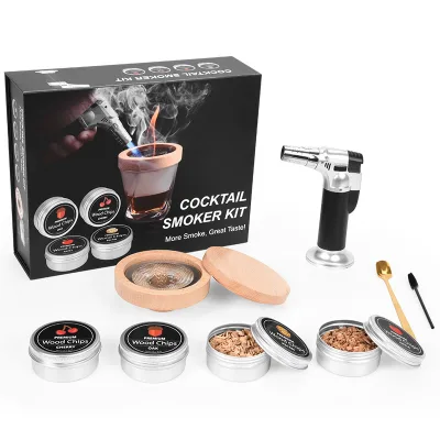 Whiskey Smoker Kit Chimney Drink Smoker Wood Chip Drink Smoking Infuser Kit