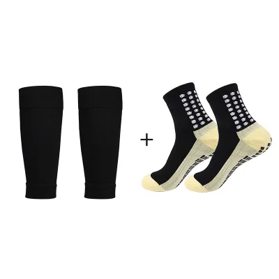 Hot Sale World Non Slip Towel Bottom Sport Soccer Cup Socks and Sleeve Football Grip Set Chinlon 10 Colors for Adult