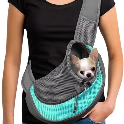 Pet Dog Sling Carrier Breathable Mesh Travel Safe Sling Bag Carrier for Dogs Cats