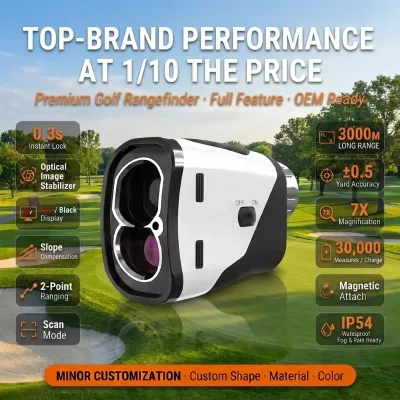 Private Label Golf Rangefinder Free Mold Service 0.3s Instant Lock ±0.5 Yard PGA Slope China Factory