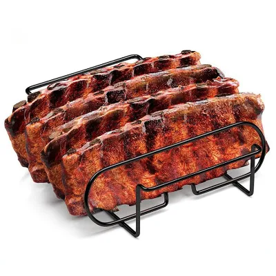 BBQ Accessories Non-Stick Rib Rack Steel Roasting Stand for Grilling & Barbecuing