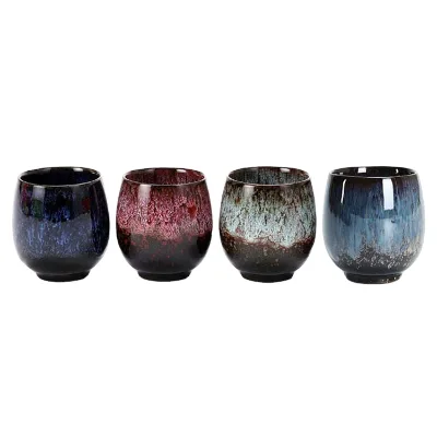 Custom Logo Japanese Style  Good Quality Coffee Mug  Stoneware Tea Cup Color Ceramic Tea Cup for Restaurant