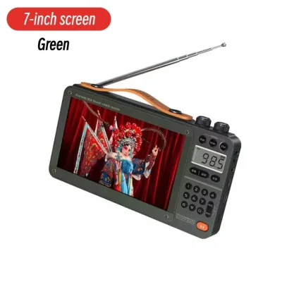Portable 7 Inch LCD Screen Radio Multi-band HF AM Built-in Rechargeable Battery FM  Radios Speakers