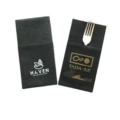 Ordinary Printed Metal Gold logo Airlaid Napkin Dinner Napkin Custom logo