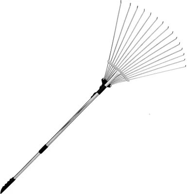 Lightweight Adjustable Metal Rake Broom Collapsible Telescopic Garden Yard Lawn QUICK LAWN SWEEP for Leaves EASY STORAGE Tool