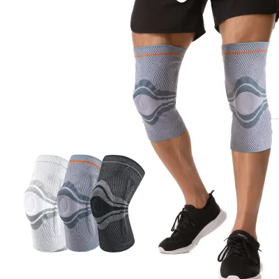 OEM Private Label Flexible Compression Silicone Crossfit Spandex Patella Knee Brace Basketball Sports Knee Pads