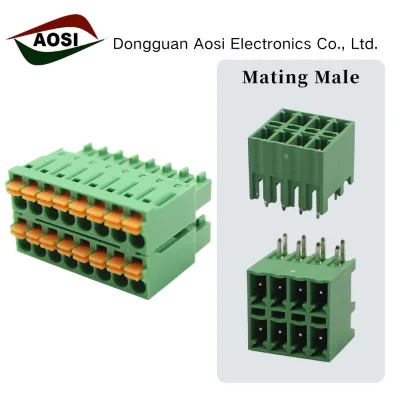 FPS1.5-350/381-22 3.5mm & 3.81mm Pitch Double Deck Connector, Double Row Push Plug-in Wiring Terminal Matching Set