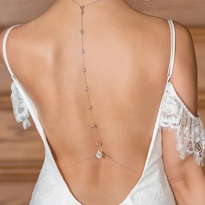 Diamond Encrusted Teardrop Body Chain for Banquets, Sexy Fringe Exaggerated Accessory for Bridal Wedding Dresses