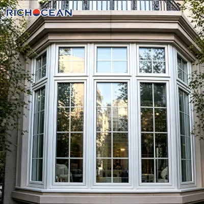 RICHOCEAN Customized Thermal Break Aluminum Window Heavy Duty Anti Theft Impact Resistant Glass Outside Bay Window