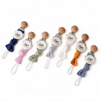 Cartoon Sheep Pattern Baby Pacifier Clip Chain Anti Loss Teether Pacifier Clips Dummy Holder Cotton Baby Pacifier Chain Clip