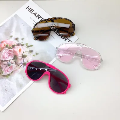 Fashion Oversized One Piece Sunglasses Kids Yellow Glasses Trendy Children'S Sunglasses 2024