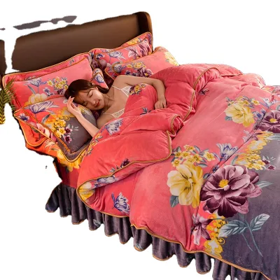 Customization Romantic Duvet Covers Bedding Warm Blanket Flannel Quilt