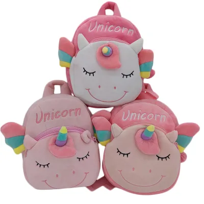 2022 Hot Selling Pink Cute Unicorn Kids Bag Soft Push Unicornio Zipper Backpack School Bag for Kids