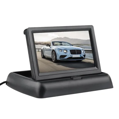 4.3 Inch Foldable Car Rear View Monitor TFT LCD Flip Vehicle Backup Display Screen for Toyota VW Hyundai Ford SUV Sedan Van