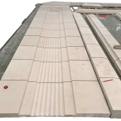 Turkey Super White Limestone Stone Carved Cut to Size Tiles for Exterior Wall Cladding