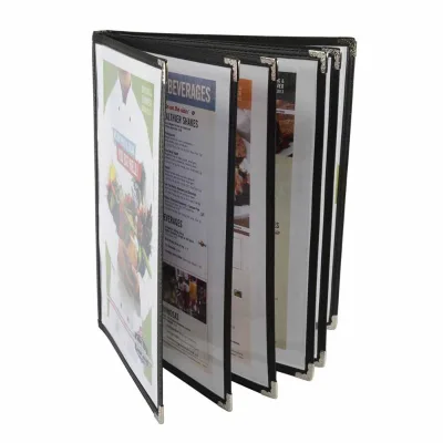 Factory Direct Selling A4 Menu Folder Cover clear 6 Page 12 Views for Restaurant