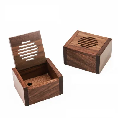 Factory Custom Hollow Out Music Box Walnut Wind up Music Box for DIY Music Box