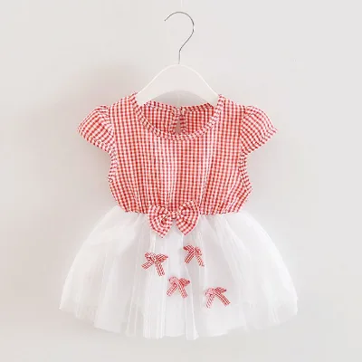 Hot Sale Baby Clothing Toddler Girl Summer Plaid Casual Princess Dresses