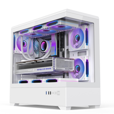 Customized PC Gaming Case EATX Gaming Cases Towers Sea View Room ATX M-ATX Tempered Glass Side Plate Computer case