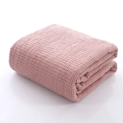 Wholesale Cotton Waffle Blanket Comfortable Breathable Ventilate Spring Autumn Blanket