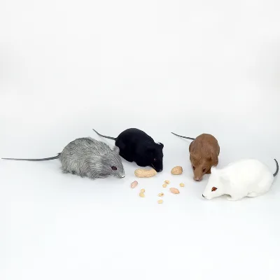 Halloween Decoration Artificial Wild Forest Animal Mouse Statue with Synthetic Fur