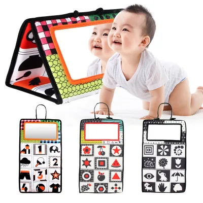 Baby Mirror Black and White Visual Stimulation Toys Infant Tummy Time Toy