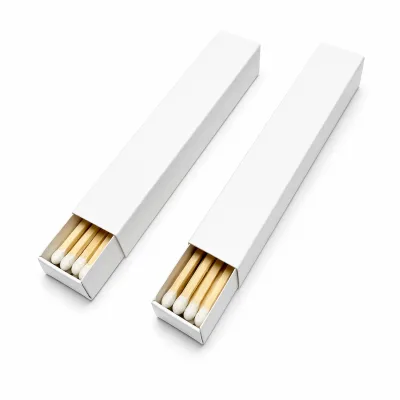 Luxury Long Stick Wooden Matches Black White Rigid Drawer Match Box Custom Debossed Logo Scented Candle Accessory Gift