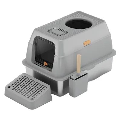 Higher Quality Enclosed Cat Litter Box With Enclosure No Residual Odor Easy to Clean Stainless Steel Pet Litter Box Cat Supplies