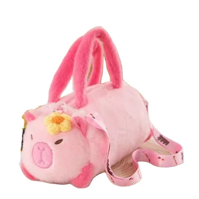 Linda PP Cotton Storage Bag Capybara Bucket Soft Bee Cartoon Animal Handbag Korean Style Flower Plush Doll Shoulder Bag