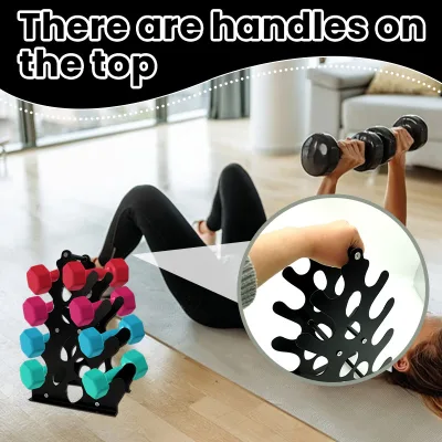 Coral Dumbbell Rack Family Fitness Storage and Finishing Appliance with Handle Design Compact and Space Saving