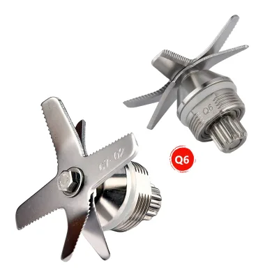 Q6 6 Blade Commercial Blender Replacement Blade Stainless Steel Smoothie Ice Crusher Spare Parts for Milk Tea Shop Mixer