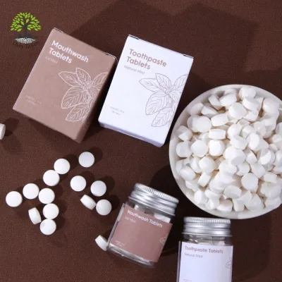 Herbal Ingredients Travel-Sized Toothpaste Tablets Natural Hydroxyapatite for Kids' Teeth Whitening