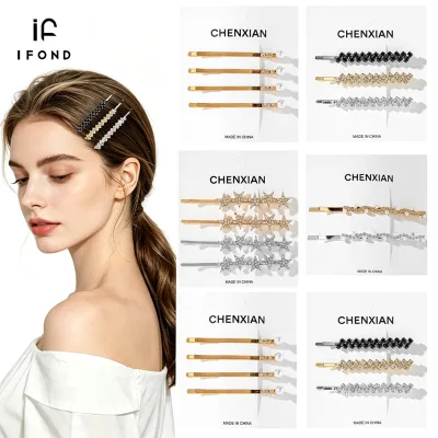 IFOND Electroplated Alloy Bobby Pins with Rhinestone Pearl Decor Barrettes for Women Girls Daily Party Hairstyle