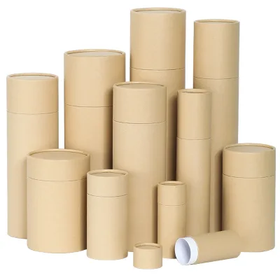 Customizable Round Bio-Degradable Paper Tubes for Food Tea & Essential Oils Storage for Calligraphy-Stamping Printing