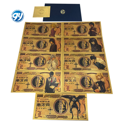 9 Types Japanese Anime Manga Death Note Yagami Light Misa Gold Banknotes for Fan Collection Cards Gift