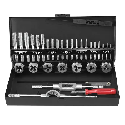 29302 EXTOL32 Pcs Threaded Eyes Tap and Die Set with Threaded Gauge and Screwdriver