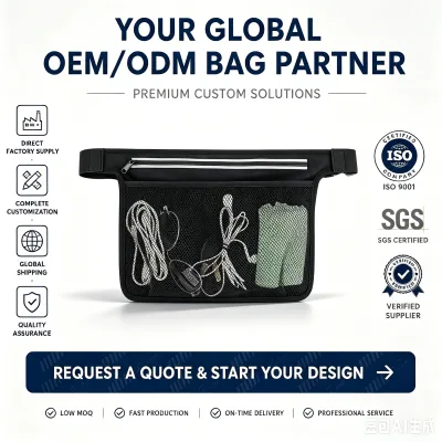 Reflective Nylon Barrel-shaped Fanny Pack Waterproof Sports Waist Bag Zipper Closure Reflective Strip Outdoor Sports Hiking