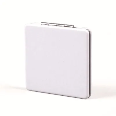 Baby Gift White Leather Folding Pocket Portable Diy Advertising Creative Beauty Small Mirror