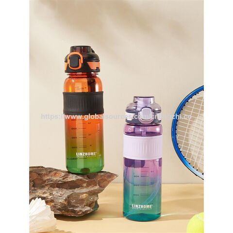Custom logo Plastic Water Bottle Transparent Gradient Promotional Sport Bottle