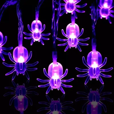 Halloween String Lights 10Ft 20 LED Battery Operated Spider Decoration Lights Party Decorations for Halloween