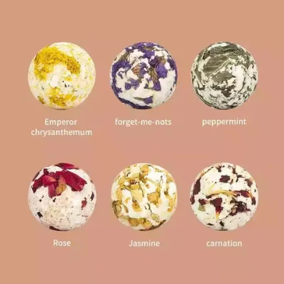 OEM Wholesale Natural Dried Flower Bath Bombs for Skin Care-Moisturizing Relaxing Handmade Gift Set Available Sea Salt Detoxifying